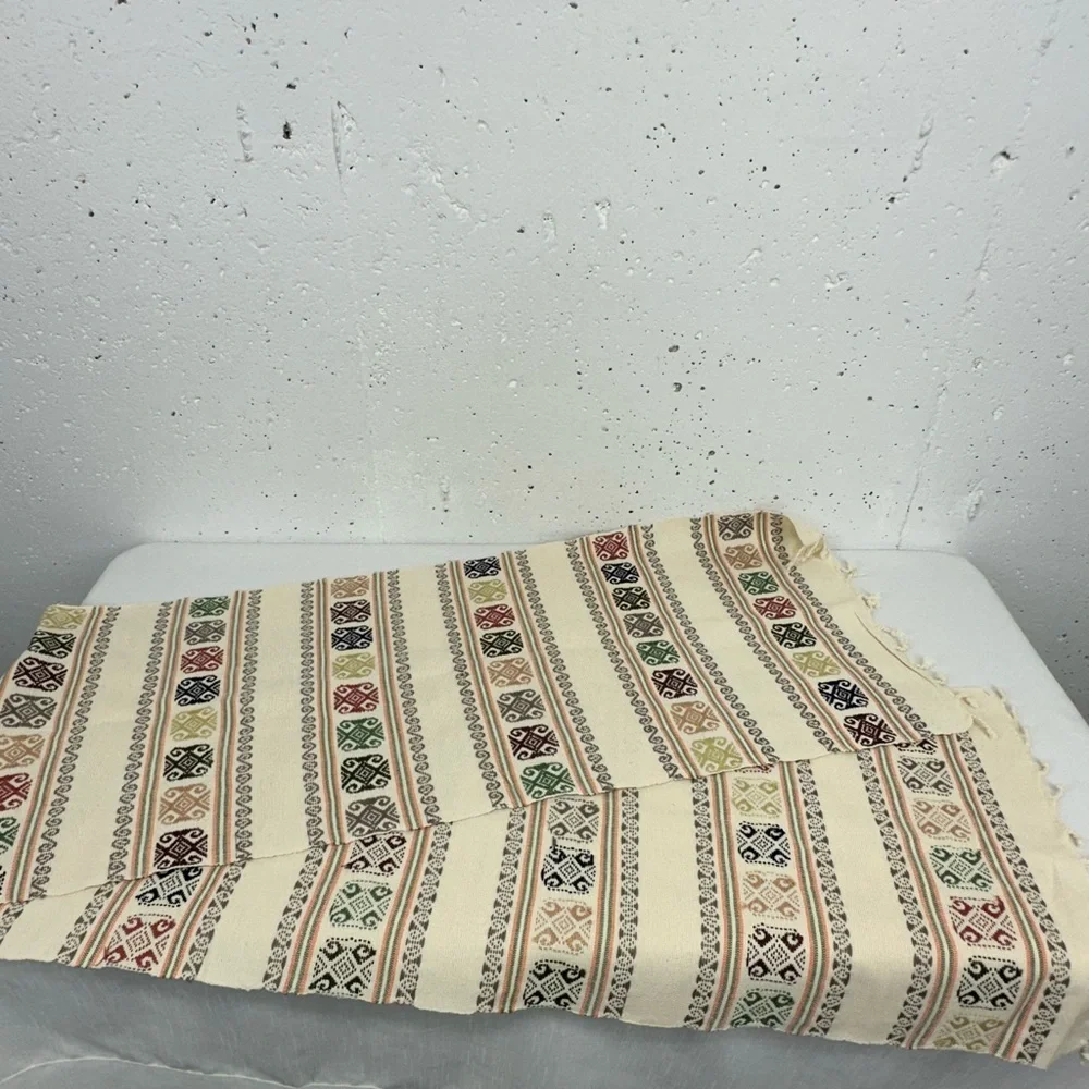 Mexican Southwest Backstrap Loom Table Runner 74 x 14.2”